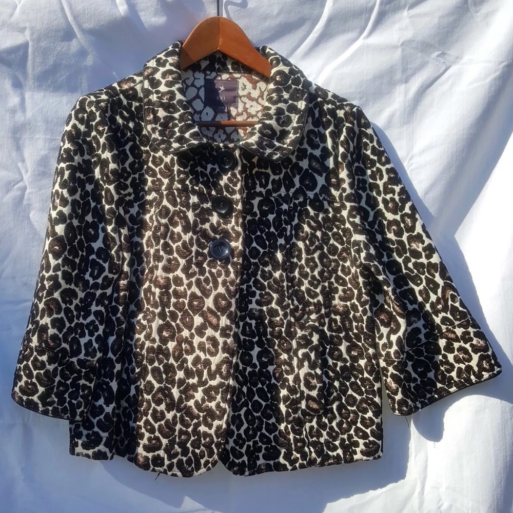 Leopard Cocoon Parke Lady Day Jacket Coat